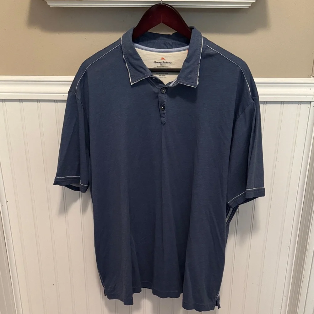 Tommy Bahama Navy Polo Shirt for Men - Picture 1 of 5